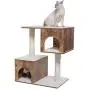USIKEY Wooden Cat Tree with 2 Cozy Plush Condos, Cat Tower with Soft Protective Cushion and Sisal Posts, Cat Activity Tree with Cave, Kittens Activity Center, Easy Cleaning USIKEY Wooden Cat Tree with 2 Cozy Plush Condos, Cat Tower with Soft Protective Cushion and Sisal Posts, Cat Activity Tree with Cave, Kittens Activity Center, Easy Cleaning