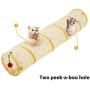 PEOPLE&PETS Collapsible Cat Tunnel, Toys Interactive Pet Play Tubes for Cats and Small Animals, with Peep Holes and Ball Toy