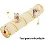 PEOPLE&PETS Collapsible Cat Tunnel, Toys Interactive Pet Play Tubes for Cats and Small Animals, with Peep Holes and Ball Toy PEOPLE&PETS Collapsible Cat Tunnel, Toys Interactive Pet Play Tubes for Cats and Small Animals, with Peep Holes and Ball Toy