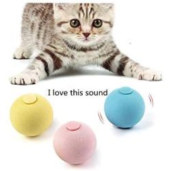 GYUH Cat Squeaky Ball Toy Set (3-Pcs), Simulation of Automatic Smart Animal Sound Interactive Gravity Ball, Catnip Toys for Kitten Kitty Playing