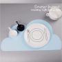 FENLEFU Dog Cat Food Mats(46cm26cm) Can Hold Double Bowl (Blue)