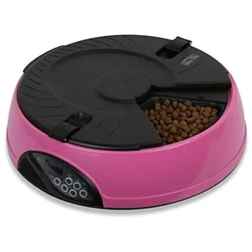Automatic Timer Control Pet Feeder for feeding cats and dogs timely PINK Automatic Timer Control Pet Feeder for feeding cats and dogs timely PINK