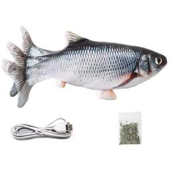 Potaroma Basic (No Remote)/2021 Upgraded Floppy Fish Toy (with Remote), Flopping Fish, Moving Cat Kicker Wiggle Fish Catnip Toys, Motion Kitten Toy, Interactive Cat Toys