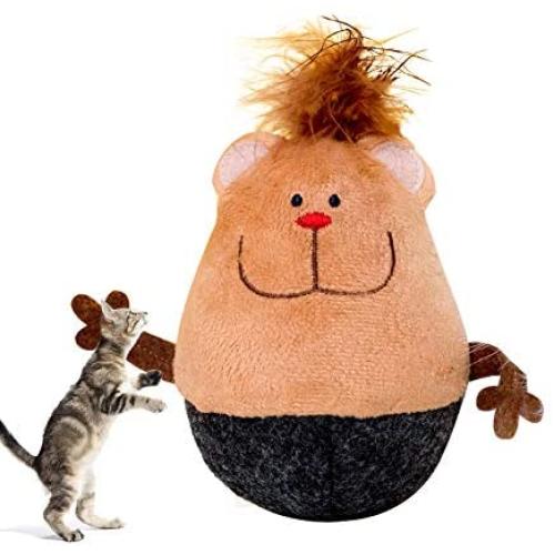 LKOAYRZ Cat Catnip Toys Interactive Chew Toy Squid Tumbler Design Bite Resistant for Teething with Catnip and Soft Cotton Filling