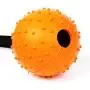 XIHONGSHIR Dog Toys Balls, Dog Toy Ball with Rope, Dog Tooth Cleaning Toy Ball, Environmental Soft Rubber Non Toxic, Interactive Dog Toys, Orange (2 Pack),Orange,7cm