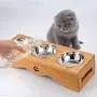 Cat Bowls, Pet Bowl Small Dog and Cat Bowls Stainless Steel Three Bowls Pet Feeder Pet Food Bowl for Cats Cat Bowls, Pet Bowl Small Dog and Cat Bowls Stainless Steel Three Bowls Pet Feeder Pet Food Bowl for Cats