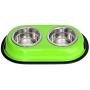 Iconic Pet 4 Cup Color Splash Stainless Steel Double Diner for Dog/Cat