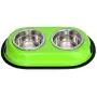 Iconic Pet 4 Cup Color Splash Stainless Steel Double Diner for Dog/Cat