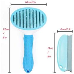 Premium Pets Self Cleaning Slicker Brush, Cat Dog Hair Remover Animal Hair Remover Set, Base Efficient & Great for Daily Grooming - Suitable for Long and Short Hair (Sky & Light Blue)