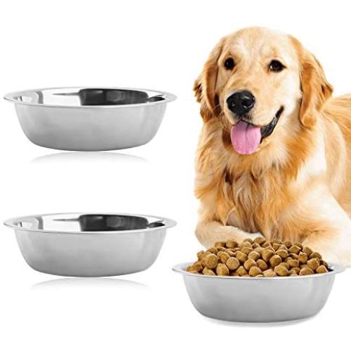 Lainrrew 3 Pcs Stainless Steel Dog Bowls, Dog Food Bowl Pet Feeder Bowl Cat Food Dish Replacement Pet Bowls for Pet Feeding Station - Metal Food and Water Dish for Small Dogs and Cats