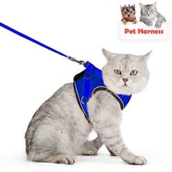 SENYE PET Cat Harness Escape Proof Small Cat and Dog Soft Mesh Vest Harnesses Adjustable Pet Harness with Leash Clip & Reflective Strap Cat Walking Jacket Comfort Fit for Kitten Puppy