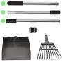 Snagle Paw Pooper Scooper for Large Dogs,38.2 Inches Pet Pooper Tray and Rake with Adjustable Long Handle Metal for Pet Waste Removal