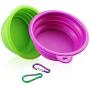 YOBY 2-Packs of Collapsible Travel Bowl,Foldable Expandable Dish for Pet Cat Food Water Feeding,Premium Quality Food Grade Silicone Environmental Protection Material,Small to Medium Dogs