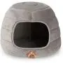 Hollypet Self-Warming 2 in 1 Foldable Cave Shape High Elastic Foam Pet Cat Bed for Cats and Small Dogs, 16 × 16 × 12.5 Inches
