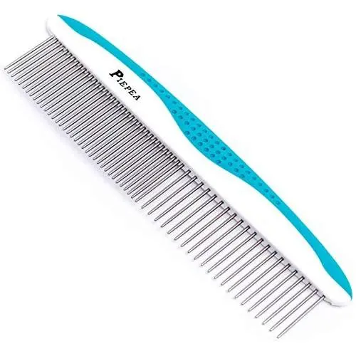 Piepea Pet Comb, Stainless Steel Teeth Comb for Dogs & Cats, Pet Hair Comb for Home Grooming Kit, Removes Knots, Mats and Tangles, 7 1/4'' Piepea Pet Comb, Stainless Steel Teeth Comb for Dogs & Cats, Pet Hair Comb for Home Grooming Kit, Removes Knots, Mats and Tangles, 7 1/4''