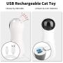 Jiaboyu Cat Laser Toy Automatic,Interactive Toy for Kitten/Dogs - USB Charging / Battery Powered , Placing High,5 Random Pattern,Automatic On/Off and Silent, Fast/ Slow Light Flashing Mode, white