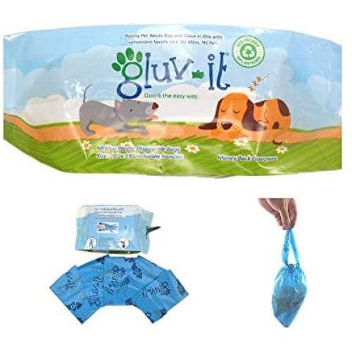 [ 50 Bags ] [ 2 Week Supply] Dog Poop Bags, Keep Your Hands Clean With Easy Handle Ties. Fits All Hand Sizes. Eco-Friendly - 100% Recyclable - No Mess, No Fuss. [ Leash Clip Included ]