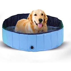 Salesman4Life Dog and Kiddie Pool with Repair Kit and Brush, Portable Pool for Dogs, Cats, Ducks, and Kids