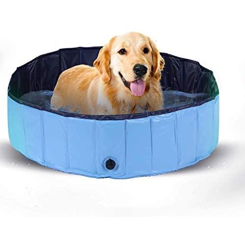 Salesman4Life Dog and Kiddie Pool with Repair Kit and Brush, Portable Pool for Dogs, Cats, Ducks, and Kids