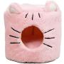 N/PP Cat Beds Cave for Indoor Cats 2 in 1 Foldable Pink/Grey Self Warming Kitten Pet Bed Washable