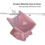 Jemirry Raised Cat Bowl Cat Ear Shape Ceramic Cat Bowl Cat Dish with Tilt Angle for Persian Garfield Chinchilla Kitten-Dark Grey