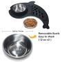 KEKS Dog Bowls Slow Feeder - No Spill Silicone Stand & Stainless Steel Dog Food & Water Feeder Set for Small Dogs Cats Puppy Kittens Pet