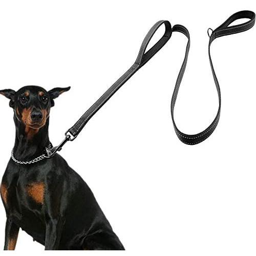 Eco-clean 6 FT Reflective Dog Leash with 2 Handles for Large Dogs