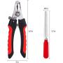 Yerdos Dog Nail Clippers, Cat Nail Clipper, Pet Nail Clippers with Nail File and Non-Slip Handles, Home Grooming Kit with Safety Device