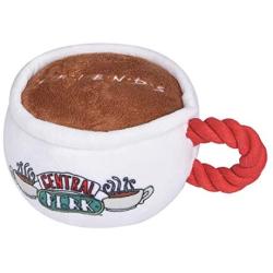 Friends TV Show Central Perk Coffee Mug Plush Dog Toy with Rope Handle| Soft Cute Squeaky Toy for All Dogs | Stuffed Dog Toys with Squeaker Noise for Added Fun, Friends Memorabilia