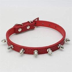 Pet Toys Great Cat Dog Rivet Collar Pet Accessory Collar, Size: M(Purple) (Color : Red)