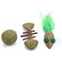 ocijf179 Cat Toy Pet Cat Kitten Matatabi Fish Mouse Shape Ball Teaser Interactive Play Chew Toy - Ball