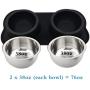 Easeurlife Stainless Steel Dog Bowl Set 2 x 38oz No Spill/Non-Skid Silicone Mat Double Pet Bowls Set for Medium Dogs, Each Bowl About 1100ml Black