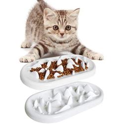 none branded 2 Pack Cat Slow Feeder Bowl,HICOMIE Pet Fun Interactive Slow Feeder Cat Bowl,Stress Free Pet Bowl Helps Stop Bloat Prevents Obesity Improves Digestion