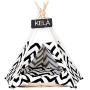 Gteplany Fashion Pet Tent Dog Bed Cat Toy House Portable Washable Pet Teepee Stripe Pattern Not Contain Mat