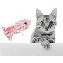 Hengzhi Catnip Toy Cute Small Bear/Rabbit Canvas,pet Toy for Kitten Scratch Resistant