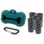 Portable Silicone Collapsible Dog Bowls and Dog Poop Bags Dispenser with 5 roll (100 pcs) Strong Plastic Bags and D-Ring