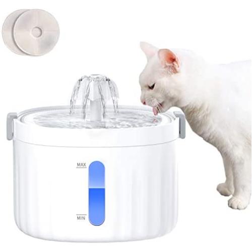 Beyoxfath Cat Water Fountain, Ultra-Quiet Cat Water Dispenser with Filter 68oz/1.9L, Auto Power-Off Pump, Intelligent Pet Water Fountain for Cats and Small Dogs with Dual Working Mode