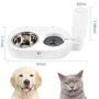 ELSPET 2 in1 Cats Gravity Waterer/Cats Food Bowl, Anti-Spill Raised Side/Anti-Slip Base, Pet Automatic Water Dispenser with Detachable Bowl and 500ml Water Bottle