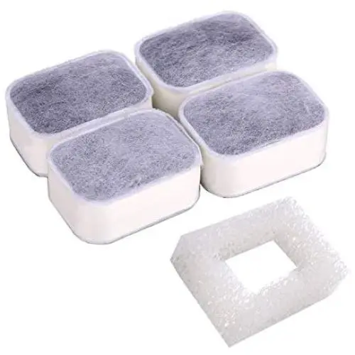 YOUTHINK Replacement Pet, 4Pcs Premium Cotton Activated Carbon and 1Pcs Foam Filters Ceramic Cat Water Fountain, White YOUTHINK Replacement Pet, 4Pcs Premium Cotton Activated Carbon and 1Pcs Foam Filters Ceramic Cat Water Fountain, White