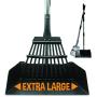Bodhi Dog Extra Large New Adjustable Metal Pooper Scooper | Tray and Rake with Long Secure Handle | Perfect Pet Poop Picker Upper for Small and Large Dogs - Great for Grass, Street and Gravel