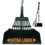 Bodhi Dog Extra Large New Adjustable Metal Pooper Scooper | Tray and Rake with Long Secure Handle | Perfect Pet Poop Picker Upper for Small and Large Dogs - Great for Grass, Street and Gravel