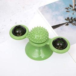 mosa store Pinwheel cat Toy with Led Ball and Catnip Ball, Funny cat Pinwheel Ball, Tickling Sucker Toy Interactive Chewing Toy