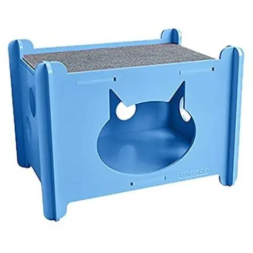 mascopets Cat Bed and Cat Scratcher for Indoor Hand Painted 2 Level Design MDF and Polyester 22x15.7x16.5 Inches mascopets Cat Bed and Cat Scratcher for Indoor Hand Painted 2 Level Design MDF and Polyester 22x15.7x16.5 Inches