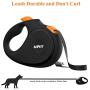 AIPET Retractable Dog Leash, 360° Tangle-Free Pet Leash, Anti-Slip Handle One-Handed Brake/Pause/Lock 16ft Nylon Retractable Heavy Pet Leash for Small/Medium/Large Dogs - M