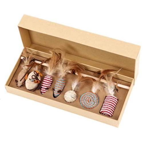 Balacoo 1 Set Cat Wand Toys Feather Teaser Cat Toys Teaser Stick Toys for Cats Pets