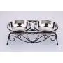 VIVIKO Pet Feeder for Dog Cat, Stainless Steel Food and Water Bowls with Iron Stand