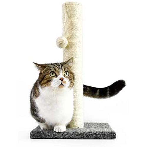 InnoPet Cat Scratching Post with Cat Interactive Toys,Sisal Cat Scratch Post,Covered with Soft Smooth Plush