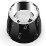 Flexzion Stainless Steel Elevated Dog Bowl Feeder - Raised Cat Pet Dish with Removable Food Water Holder Anti-tip Rubber Slip Bottom for Older Small to Medium Breeds
