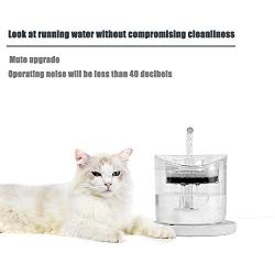 Cat Water Fountain, 1.8L Clear Automatic Water Dispenser for Pet Drinking Fountain, Dog Water Dispenser, Adjustable Water Flow, Activated Carbon with Cleaning Brush