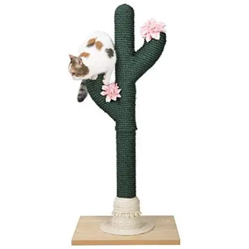 PetnPurr Handmade Cactus Cat Scratching Post for Large and Multiple Cats – Designed for Vertical Scratch, Stretch and Climb